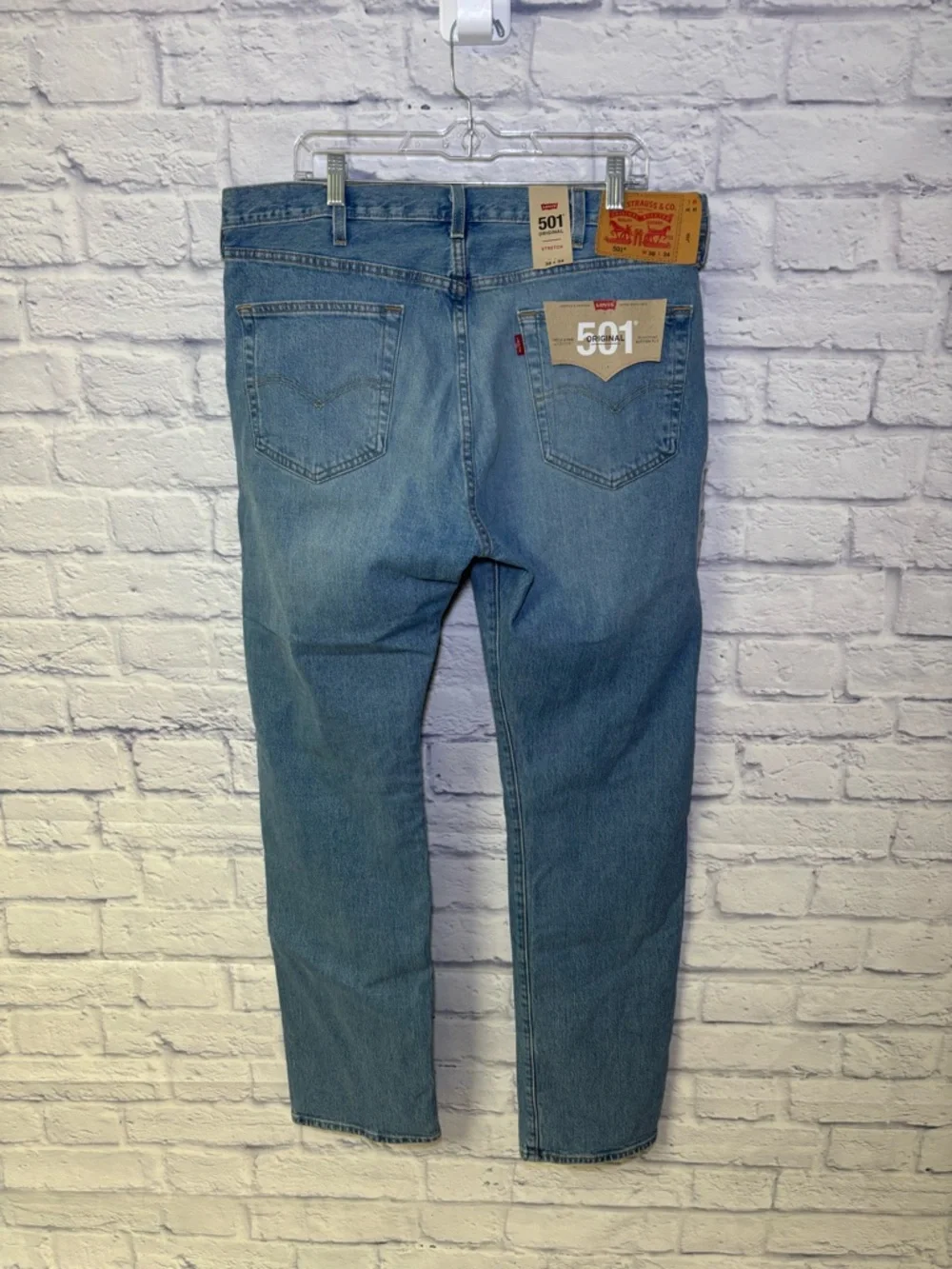 Levis 501 38X34 Original Straight Leg Mens Stretch Button Fly Denim Jeans New